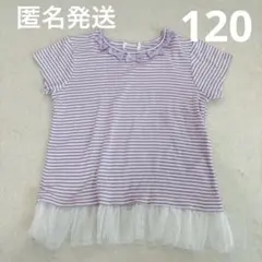 【匿名発送】女児 120 Tシャツ ラベンダー リボン