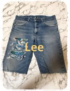 ☘️P1☘Lee ヴィンテージ ダメージ ハーフデニム 36×34