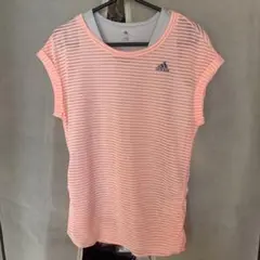 adidas climalite ストライプ Tシャツ M