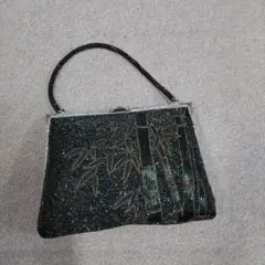 ビーズバッグ 竹の刺繍