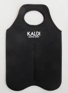KALDI　カルディ　オリジナル　ワイン2本用バッグ　ブラック　お酒　エコバッグ