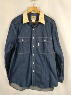 FIELDEN　デニムシャツ　襟コーデュロイ　M～L　B2640