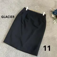 GLACIER タイトスカート　膝丈　会社　通勤　黒　スリット　11号　 L