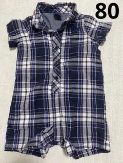 babyGap チェック柄ロンパース 80cm