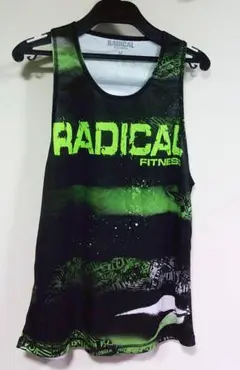 美品M《黒黄緑》RADICAL FITNESS FIGHTDOタンクトップ筋トレ