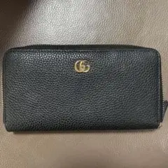 黒レザー ジップ式長財布