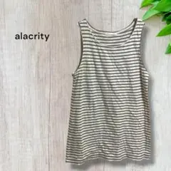 アラクリティー タンクトップ ノースリーブ ボーダー カットソー トップス