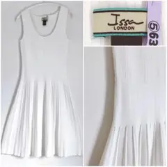 特価!♡人気♡イッサロンドン ニットワンピース ノースリーブプリーツスカート 白