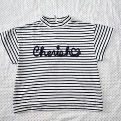 イング Tシャツ ボーダー ハイネック ジッパー付き コットン F