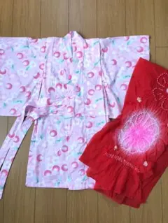 浴衣 フェリシモ　100 さくらんぼ姫　帯付き