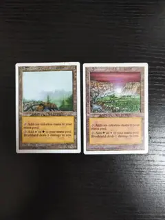 MTG 2枚セット《低木林地/Brushland》[ATH] [5ED]土地R