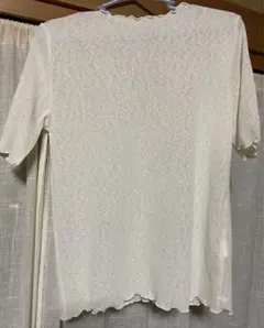 ローリーズファーム　ホワイト透け感半袖シャツ