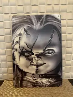 新品　チャイルドプレイ　チャッキー　ブリキ看板
