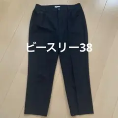 B Three 黒 スラックス クロップドパンツ