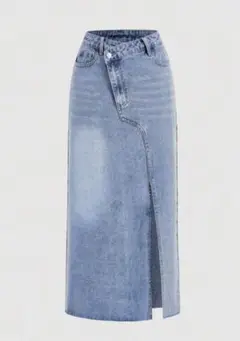 SHEIN レディース スリット入りデニムロングスカート