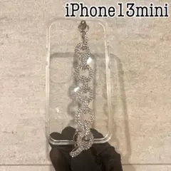 iPhone13mini ラインストーンチェーンベルトケース