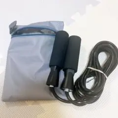 スピードなわとび ジップポーチ付 ブラック 縄跳び