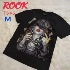 【美品】ROOK Ｔシャツ 半袖 綿100% 顔 口紅