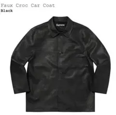 Supreme Faux Croc Car Coat Black Sサイズ