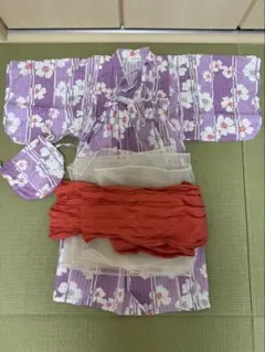 Ampersand 浴衣 110cm 紫色 花柄
