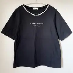 アースミュージックアンドエコロジー　Tシャツ パール　ブラック