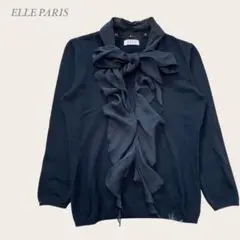 【ELLE PARIS】 エルパリ ニット トップス フリル 上品 ビジネス