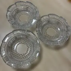 昭和レトロガラス灰皿３点セット