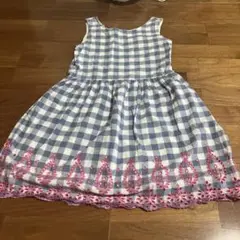 ノースリーブワンピース 青と白のチェック