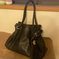 FURLA ブラック レザートートバッグ