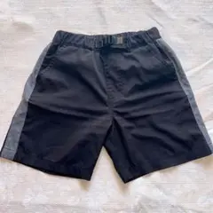 130cm 黒 ハーフパンツ サイドグレーライン