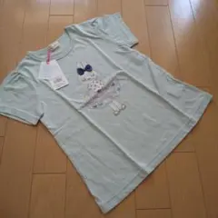 新品タグ付き　ケーピーミントグリーン ウサギ Tシャツ 120　スパンコール
