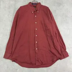 チャップスラルフローレン　90s　BD　トップス　長袖シャツ　古着　レッド　XL