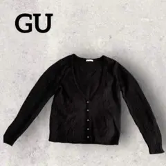 GU ジーユー レディース ニットカーディガン 長袖(S)ブラック シンプル