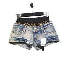 新品【トリックガール】デニムショートパンツ ホットパンツ レオパード グランジ