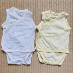 ベビー肌着 2枚セット ホワイトイエロー 美品 ユニクロ　メッシュ　タンクトップ
