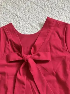 BANANA REPUBLIC プルオーバーブラウス　バックリボン　差し色