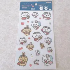 ちいかわ　デコレーションシール　布用　いちご　ハチワレ　うさぎ　モモンガ