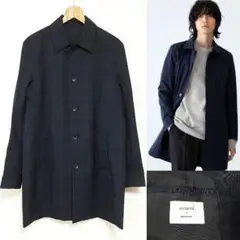 STUDIOUS ウール混 ステンカラー コート ショップ 2紺 ステュディオス