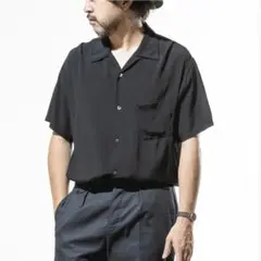25ss アディクトクローズ　レーヨン　オープンカラーシャツ ブラック　42
