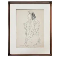模写　小磯良平　デッサン　肉筆画　1958年作 模写小磯良平デッサン肉筆画1958年作