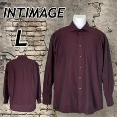 INTIMAGE メンズ 長袖シャツ L ワイン系 (T60)☆