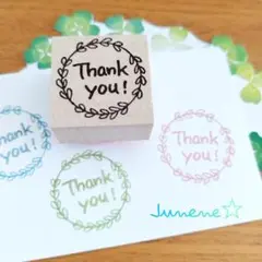 Thank youはんこ(ツタ枠) ゴム印