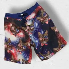 USA古着 Spirit of America サーフショーツ ハーフパンツ 猫