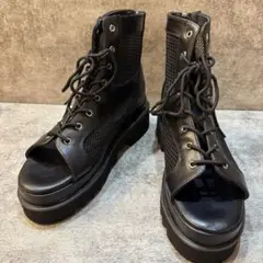 ✨️美品✨️HARE ハレ オープントゥ メッシュ ブーツ サンダル L 厚底