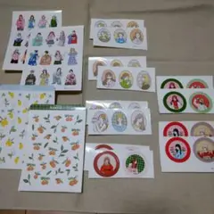 Asannu イラストシールセット 女の子人物シール