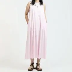 エストネーション　ピンク　フレアワンピース　マキシワンピース