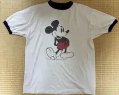 80s ミッキー　リンガーtシャツ