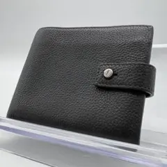 サンローランパリ 折り財布 サックドジュール YSLロゴ グレー シボ革