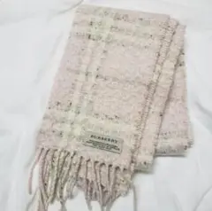 バーバリー BURBERRY ロングマフラー ピンク ラメ入り