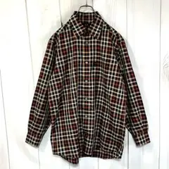 【美品】ダックスゴルフ DAKS GOLF チェック柄 コットンシャツ M日本製